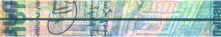 Рис. 13. Сплошная металлизированная защитная нить (1000 драм Армении).
